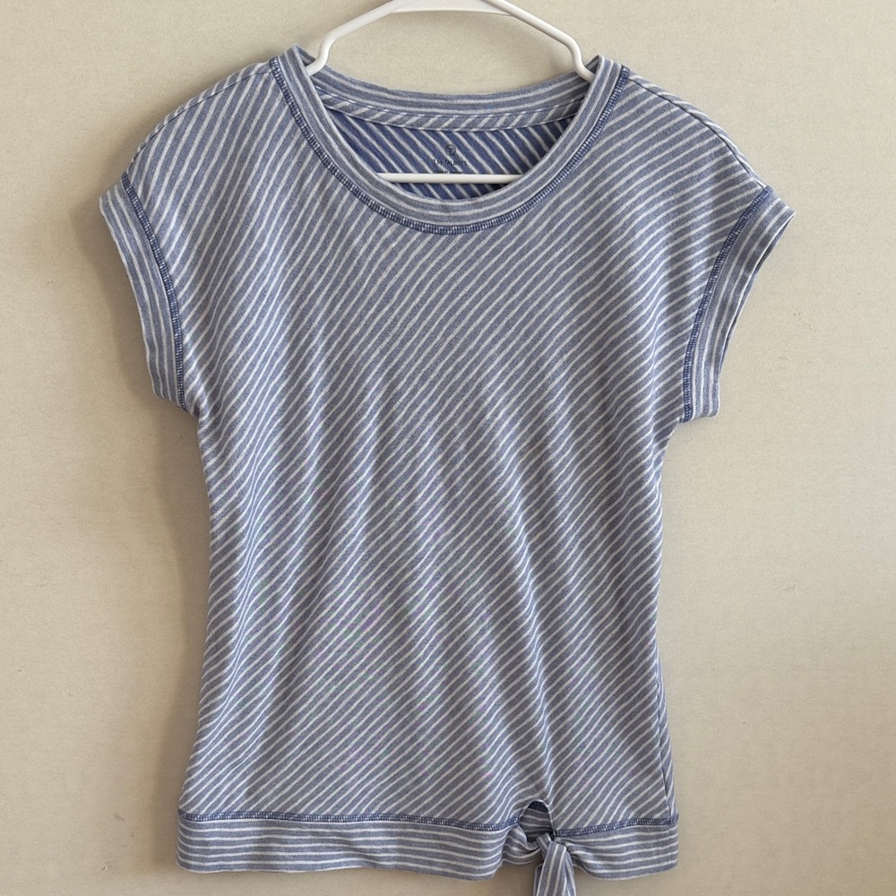 Talbots Blue and White Striped Top